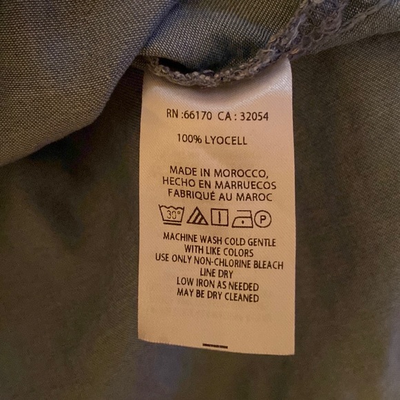 Anthropologie Maeve Chambray Ruffle Long Sleeve Top - Picture 5 of 5